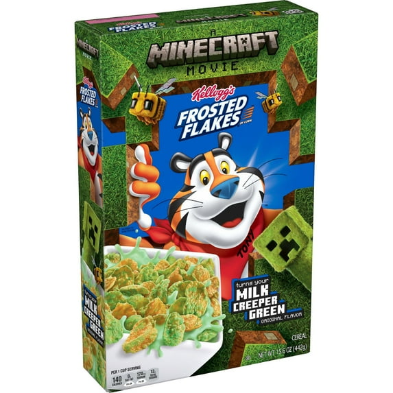 Kellogg's Frosted Flakes A Minecraft Movie Breakfast Cereal, 15.6 oz Box