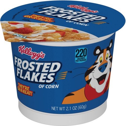 Kellogg's 01468 Frosted Flakes Breakfast Cereal - Pack of 6, 2.1 oz. serving size cups