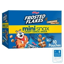 Kellogg's Frosted Flakes Cinnamon French Toast Crispy Cereal Snacks, 9.5 oz Box, 10 Count