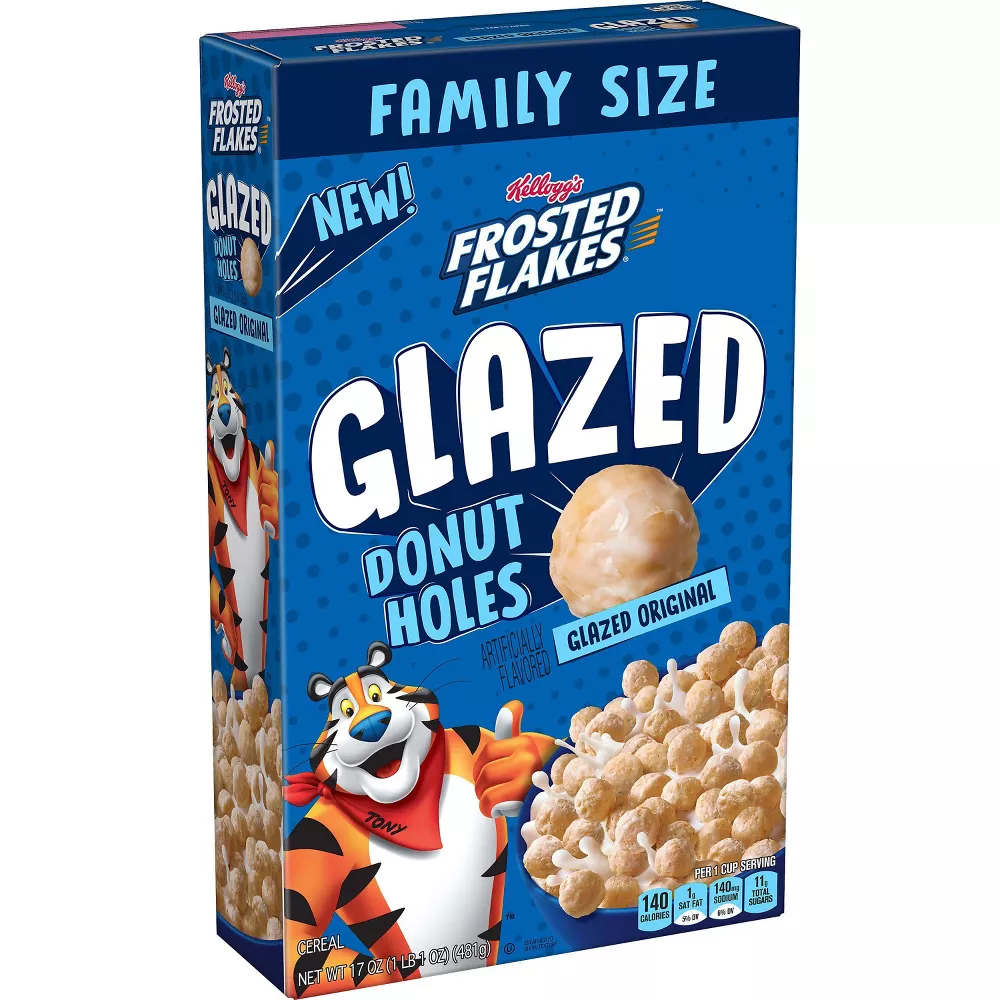 Kellogg's Frosted Flakes Glazed Donut Holes Breakfast Cereal - 17oz