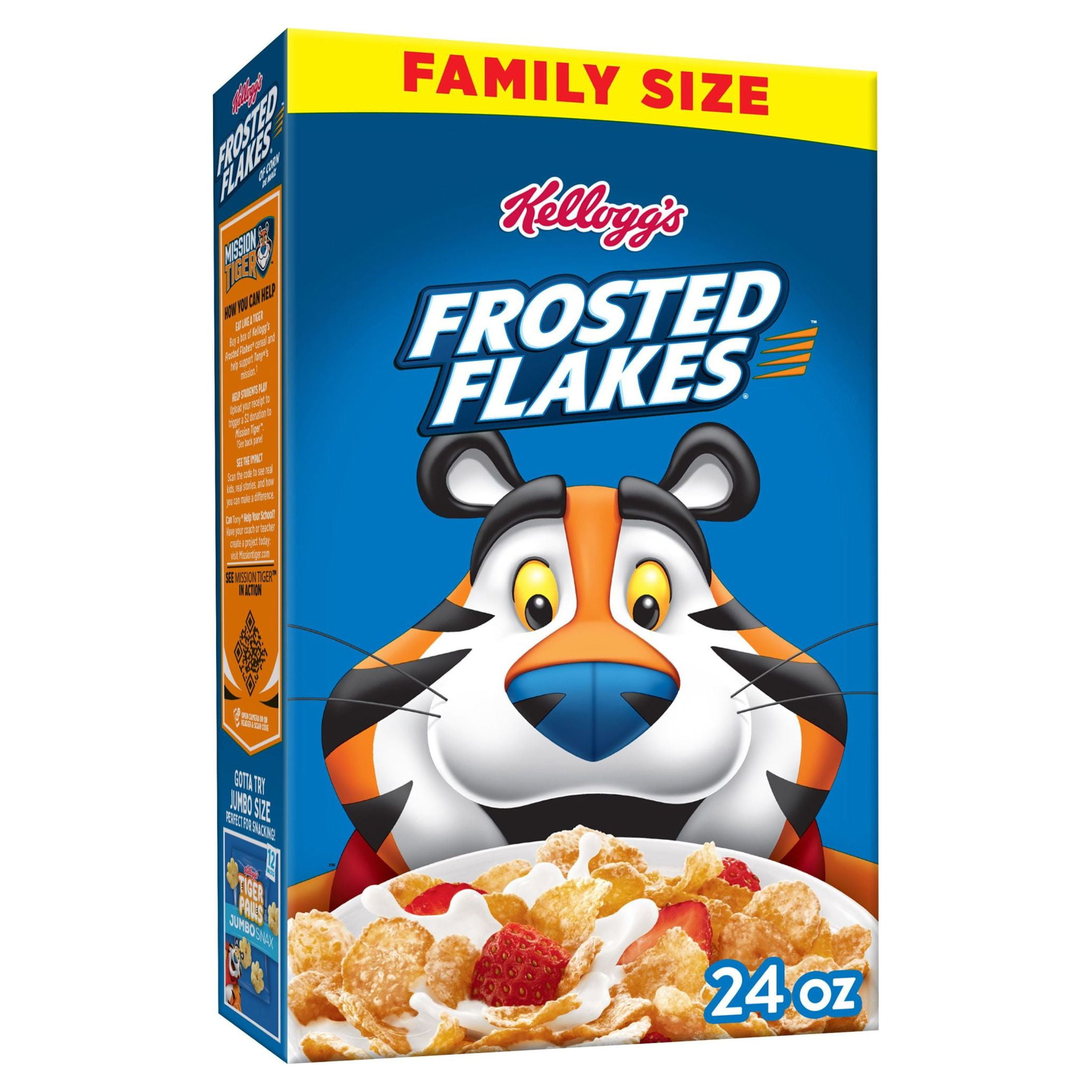 Kellogg's Frosted Flakes Original Breakfast Cereal, Family Size, 24 oz Box