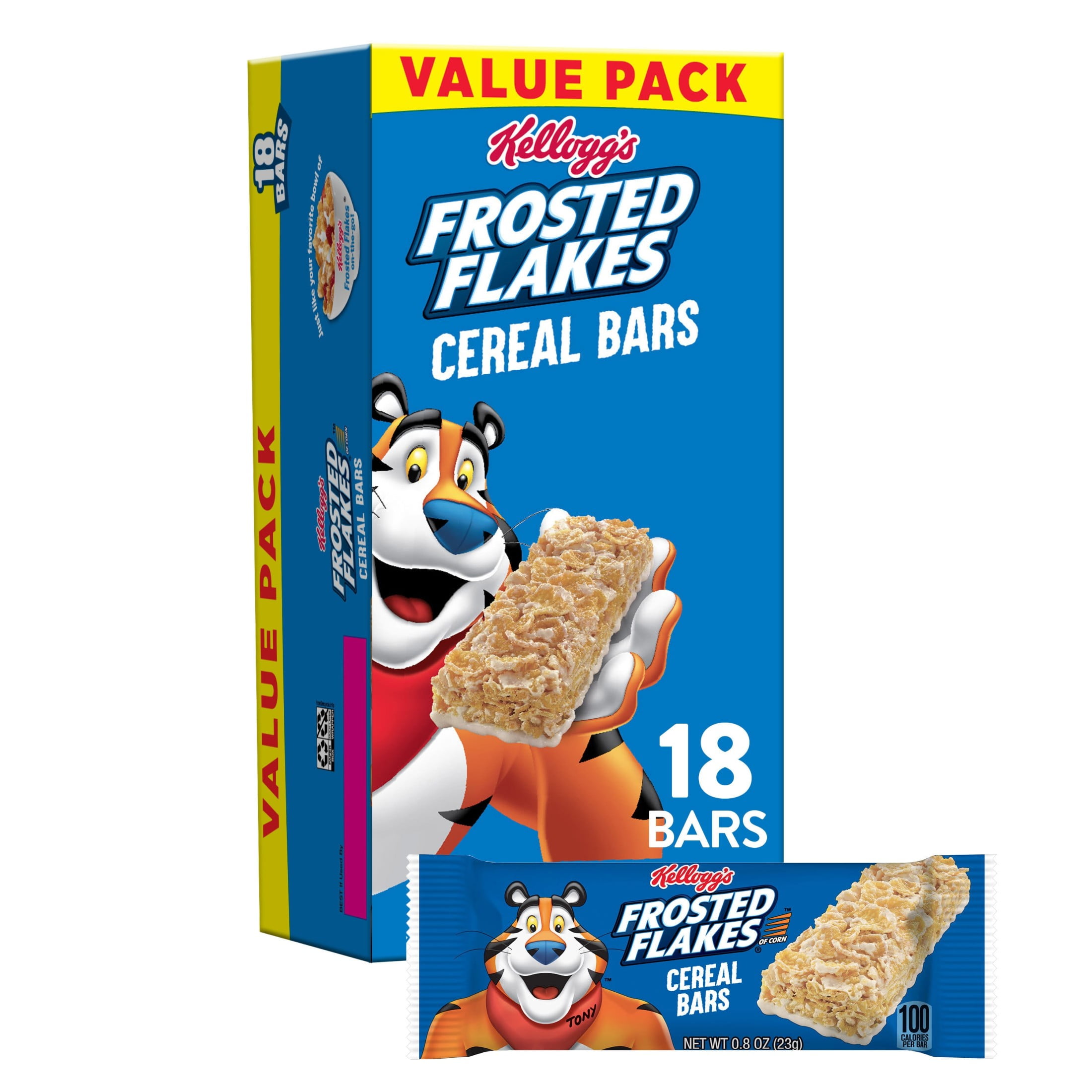 Kellogg's Frosted Flakes Original Chewy Breakfast Cereal Bars, Kids Breakfast Bars, 14.6 oz, 18 Count
