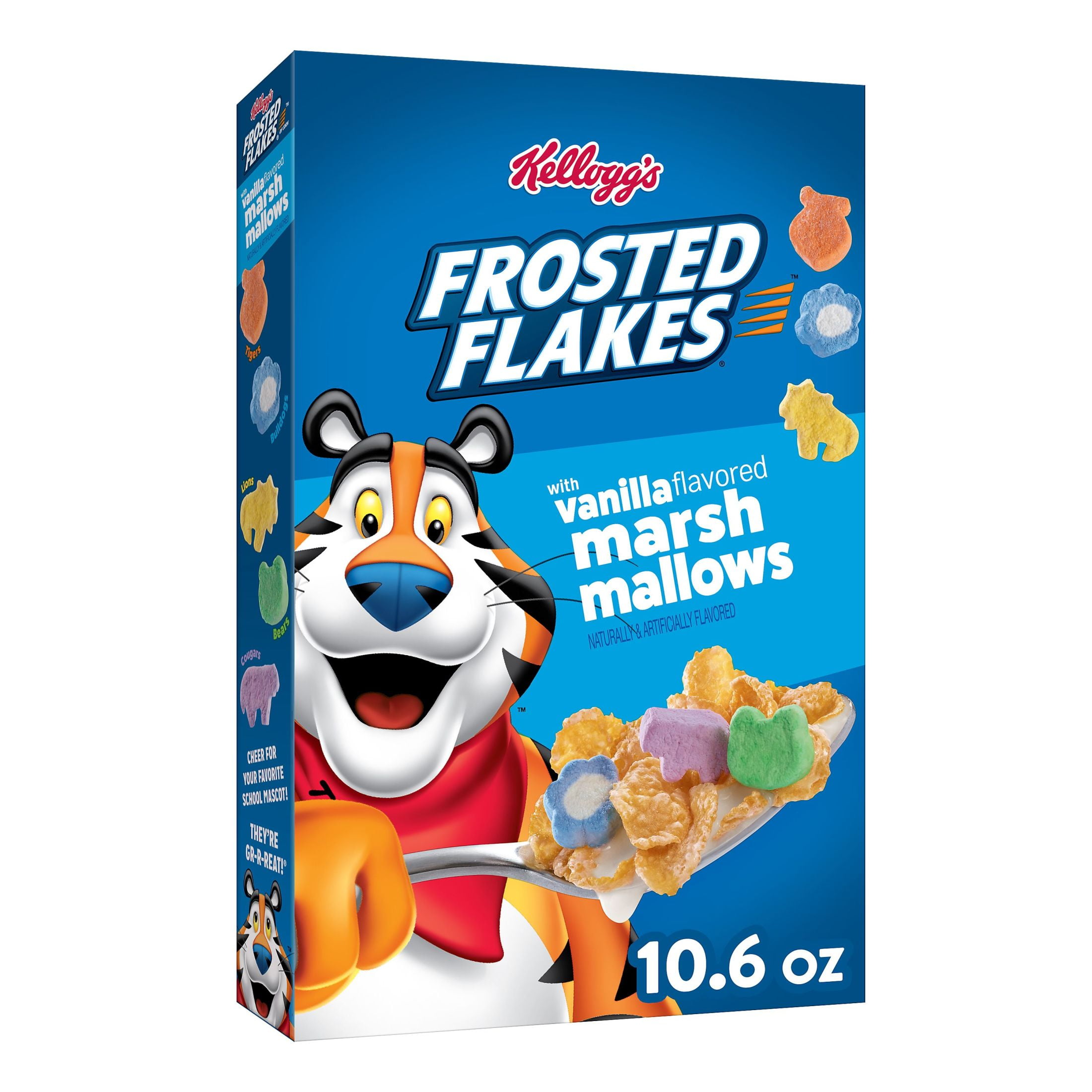 Kellogg's Frosted Flakes with Vanilla Flavored Marshmallows Breakfast Cereal, 10.6 oz Box