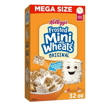 Kellogg's Frosted Mini-Wheats Breakfast Cereal, Kids Cereal, Family Breakfast, Mega Size, Original, 32oz Box (1 Box)