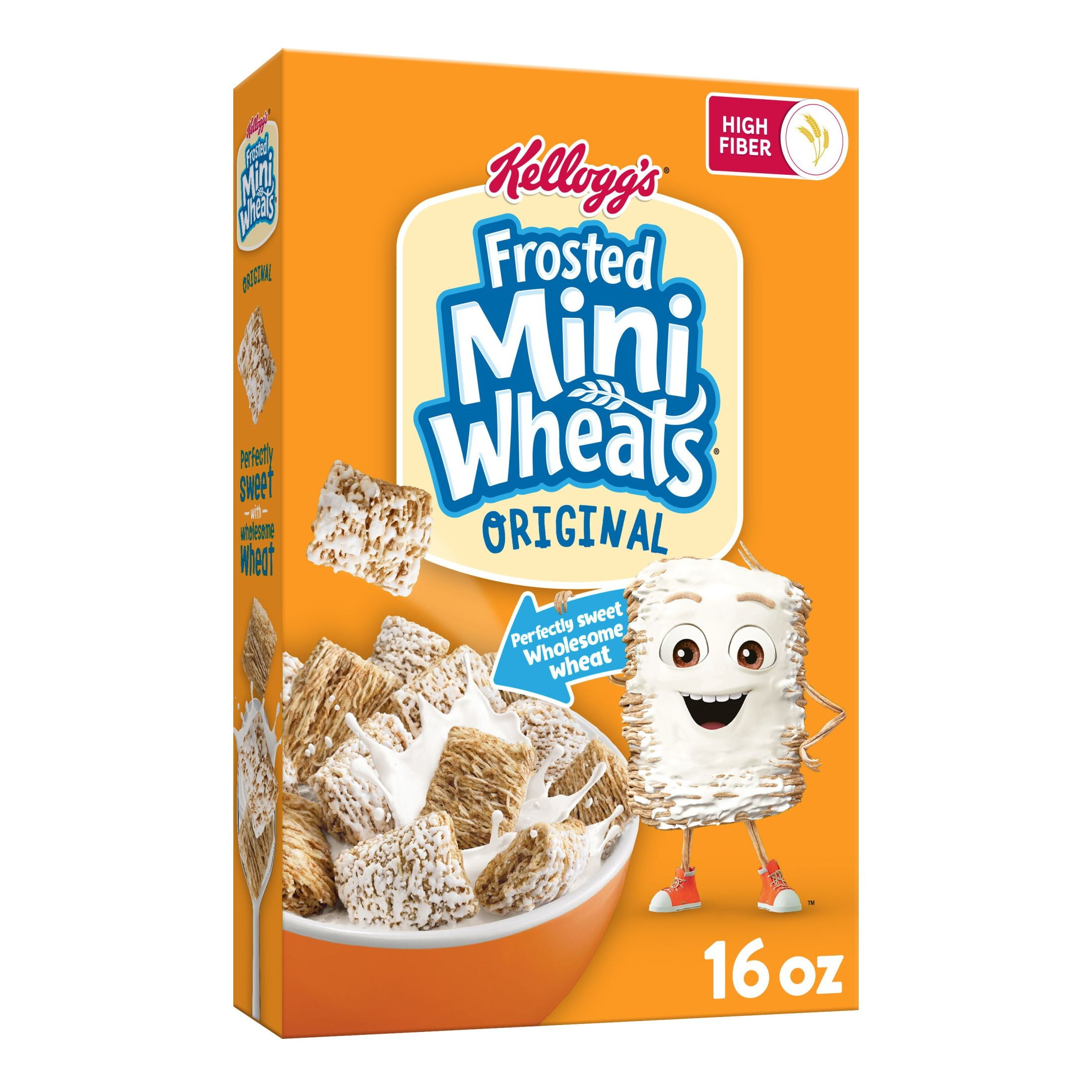 Kellogg's Frosted Mini-Wheats Breakfast Cereal, Kids Cereal, Family Breakfast, Original, 16oz Box (1 Box)