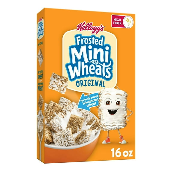 Kellogg's Frosted Mini-Wheats Breakfast Cereal, Kids Cereal, Family Breakfast, Original, 16oz (Pack 2)