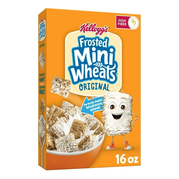 Kellogg's Frosted Mini-Wheats Breakfast Cereal, Kids Cereal, Family Breakfast, Original, 16oz (Pack 6)