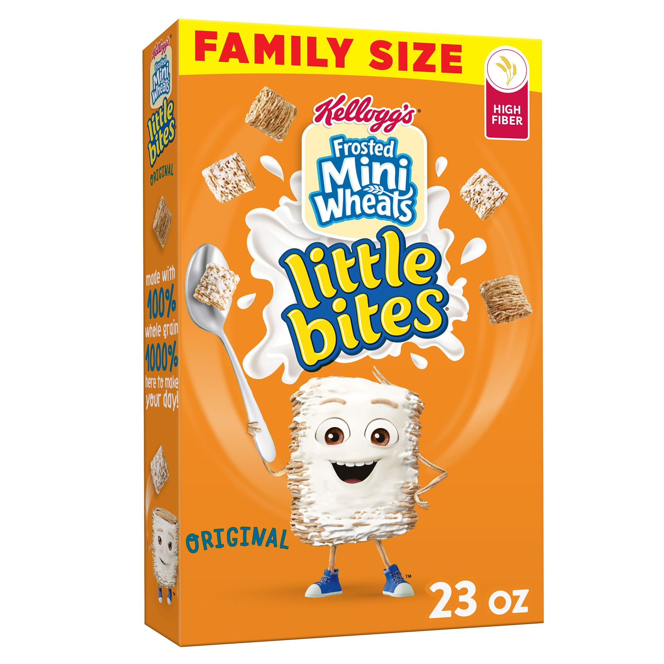 Kellogg's Frosted Mini-Wheats Little Bites Breakfast Cereal, Kids Cereal, Family Breakfast, Family Size, Original, 23oz Box (1 Box)