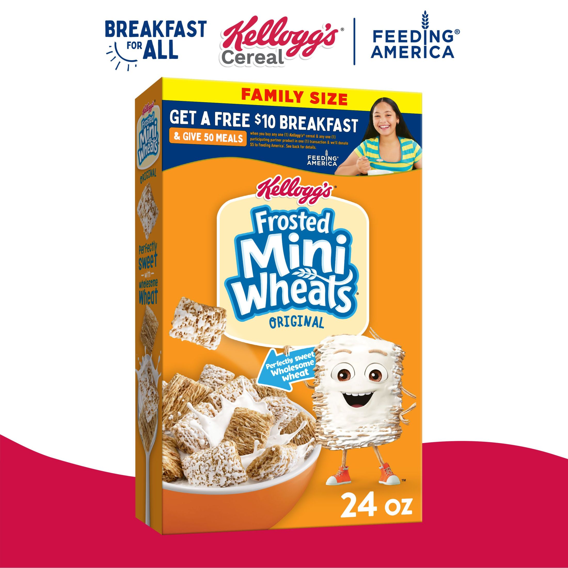 Kellogg's Frosted Mini-Wheats Original Breakfast Cereal, Family Size, 24 oz Box - image 1 of 13