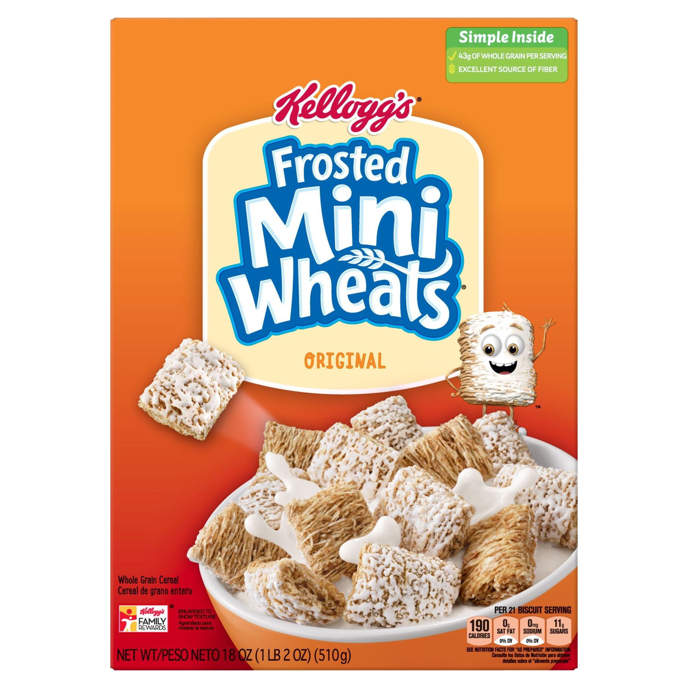 Kellogg's Frosted Mini-Wheats Original Cold Breakfast Cereal, 18 oz - image 1 of 11