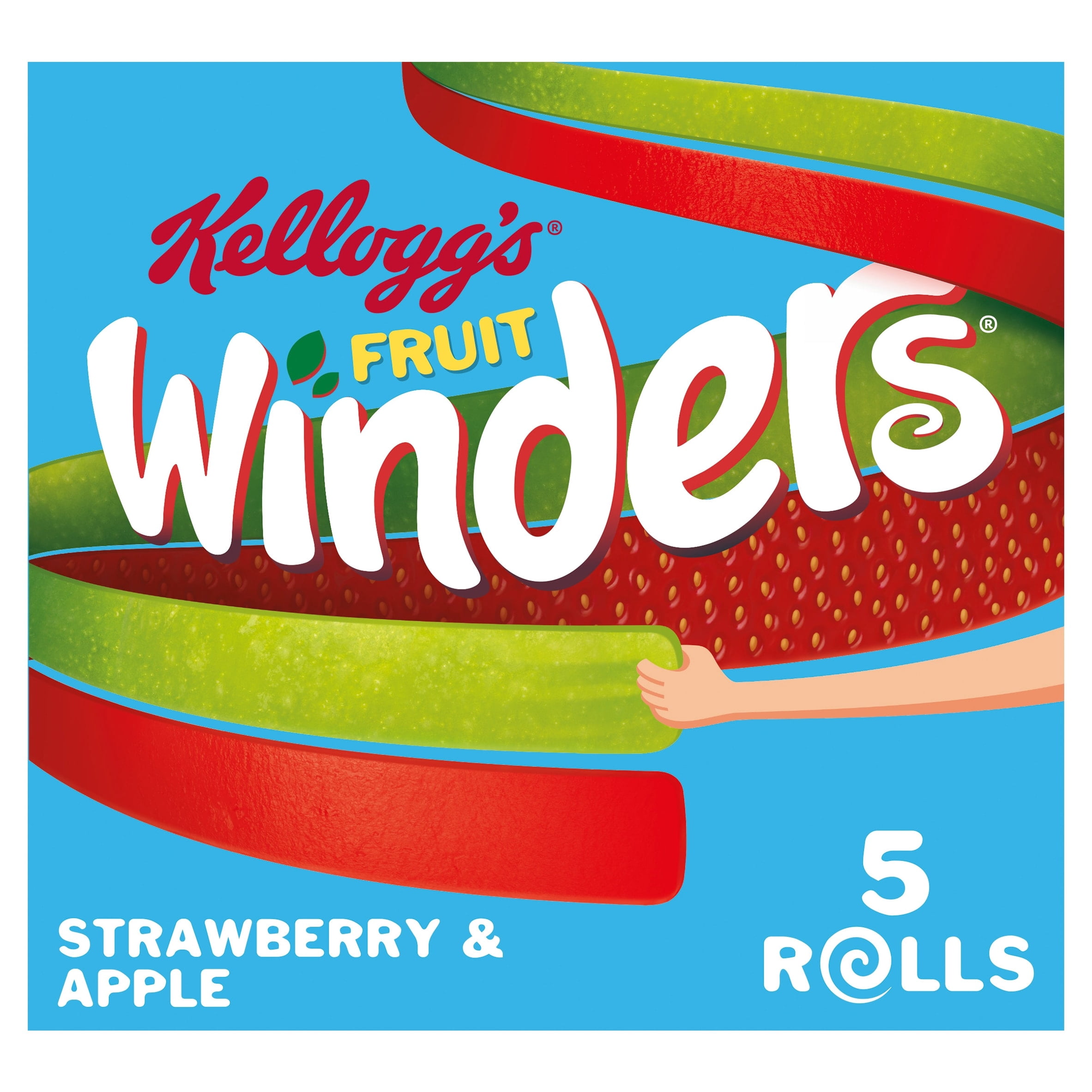 Kellogg's Fruit Winders Doubles Strawberry & Apple Snack Rolls 5x17g, Imported from Britain