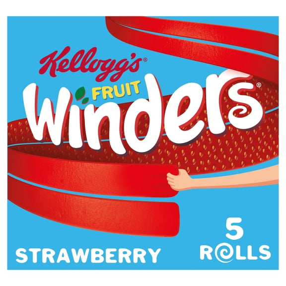 Kellogg's Fruit Winders Strawberry Snack Rolls 5x17g, Imported from Britain