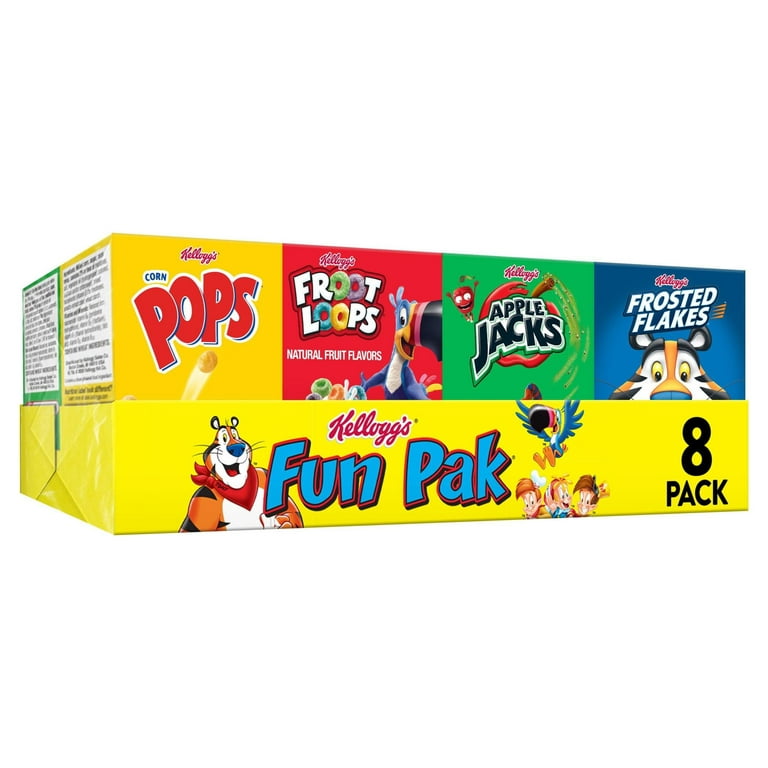 Kellogg's Fun Pak Variety Pack Breakfast Cereal, 8.56 oz Tray, 8