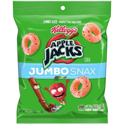 Kellogg's Jumbo Snax Apple Jacks ? Crunchy Snacking Cereal, Sweet
