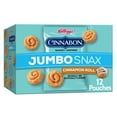 thumbnail image 1 of Kellogg's Jumbo Snax Cinnabon Cereal Snacks, Bakery Inspired, Cinnamon Roll, 5.04oz Box (12 Bags), 1 of 10
