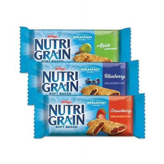 Kellogg's KEE05872 1.3 oz. Bar Nutri-Grain Soft Baked Breakfast Bars - Asstd: Apple, Blueberry, Strawberry (48/Carton)
