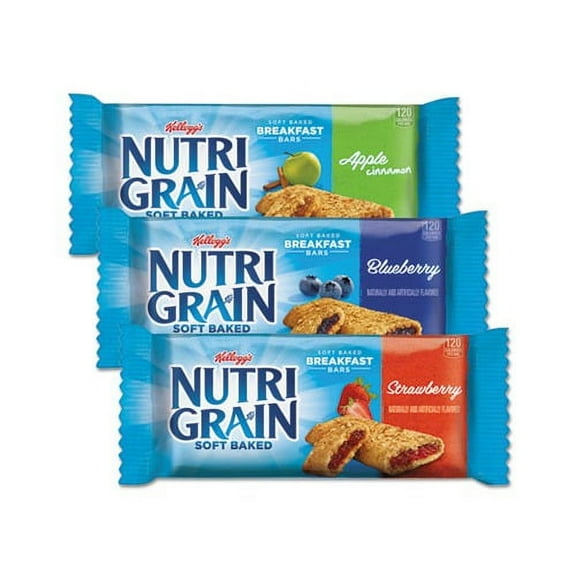 Kellogg's KEE05872 1.3 oz. Bar Nutri-Grain Soft Baked Breakfast Bars - Asstd: Apple, Blueberry, Strawberry (48/Carton)