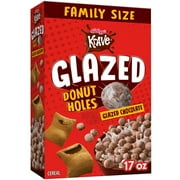 Kellogg's Krave Glazed Donut Holes Breakfast Cereal, Kids Cereal, Family Breakfast, Family Size, Glazed Chocolate, 17oz Box