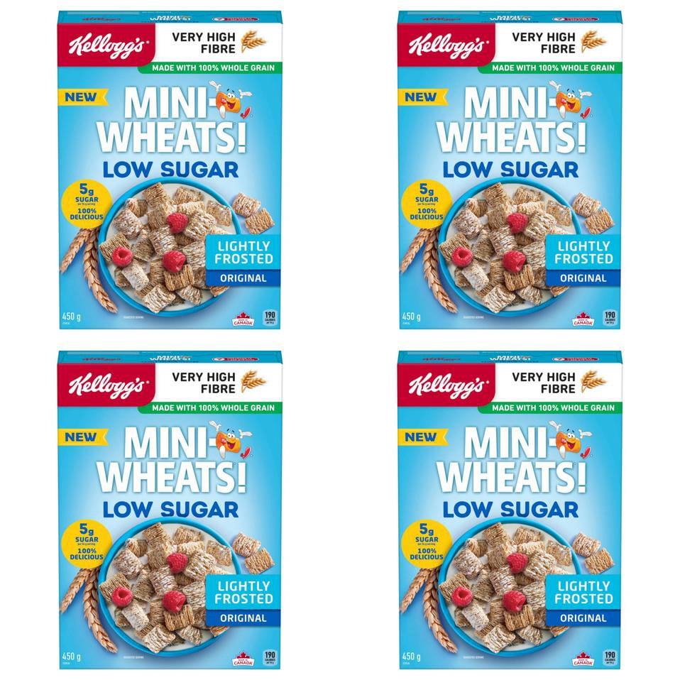 Kellogg's Mini Wheats Low Sugar Cereal, 450g (4 Pack)