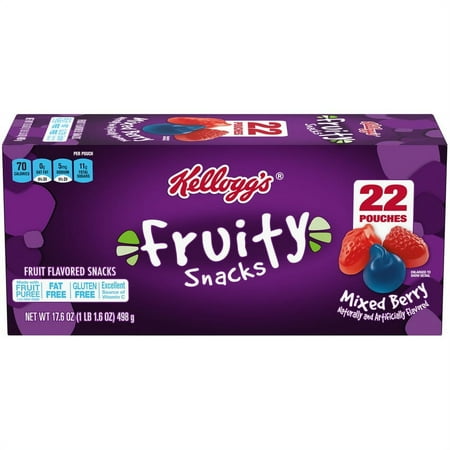 Kellogg's Mixed Berry Fruity Snacks, 17.6 Oz, 22 Count
