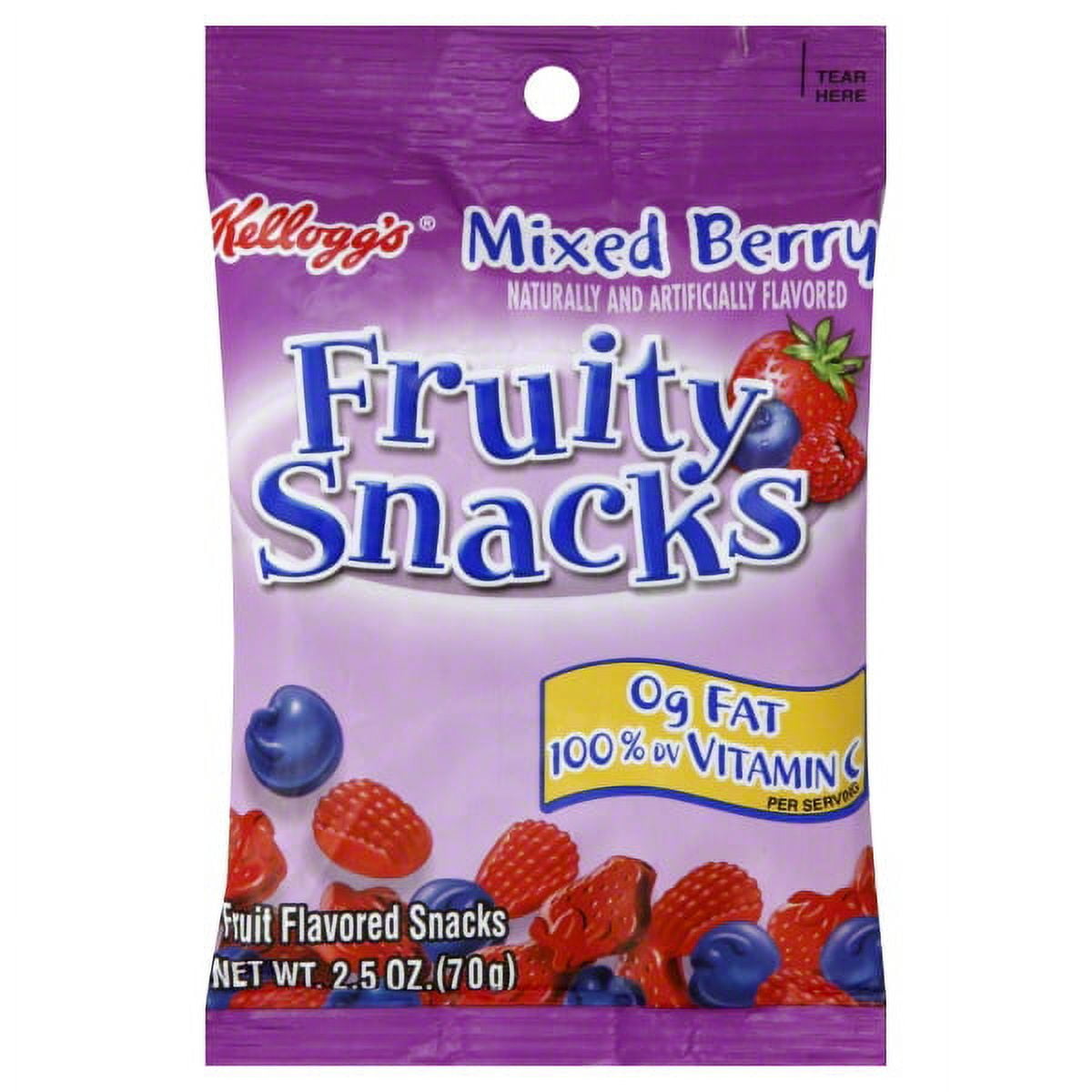 Kellogg's Mixed Berry Fruity Snacks, 2.5 Oz.