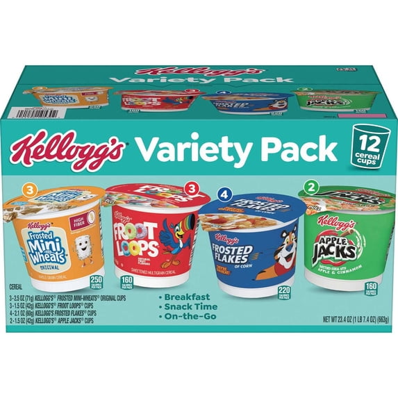 Kellogg's Assorted Cereal Variety Pack 12 Cups