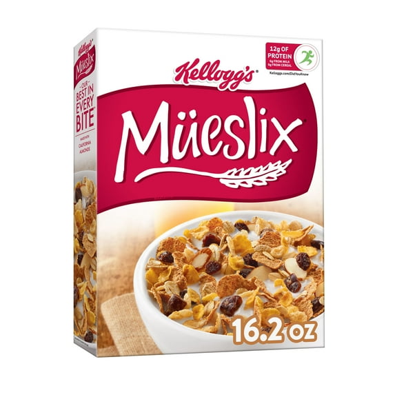 Kellogg's Mueslix Breakfast Cereal, 12g Protein with Milk, Good Source of Fiber, 16.2 oz