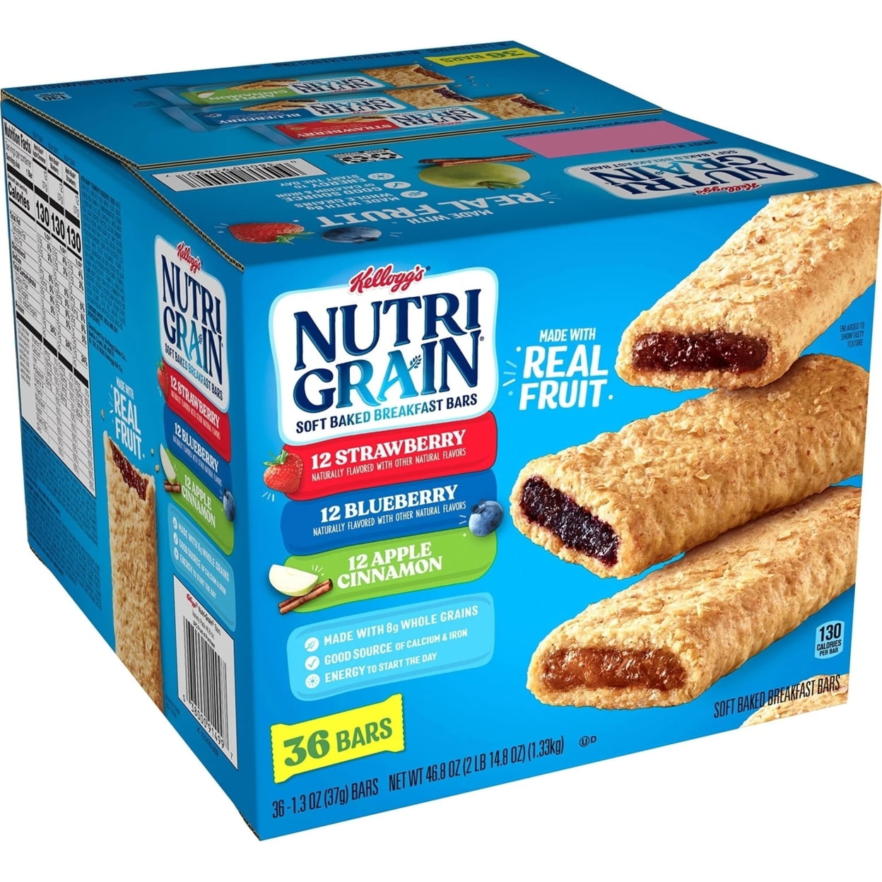 Kellogg's NutriGrain Bars Variety Pack, 1.3 Ounce Bar (36 Count)