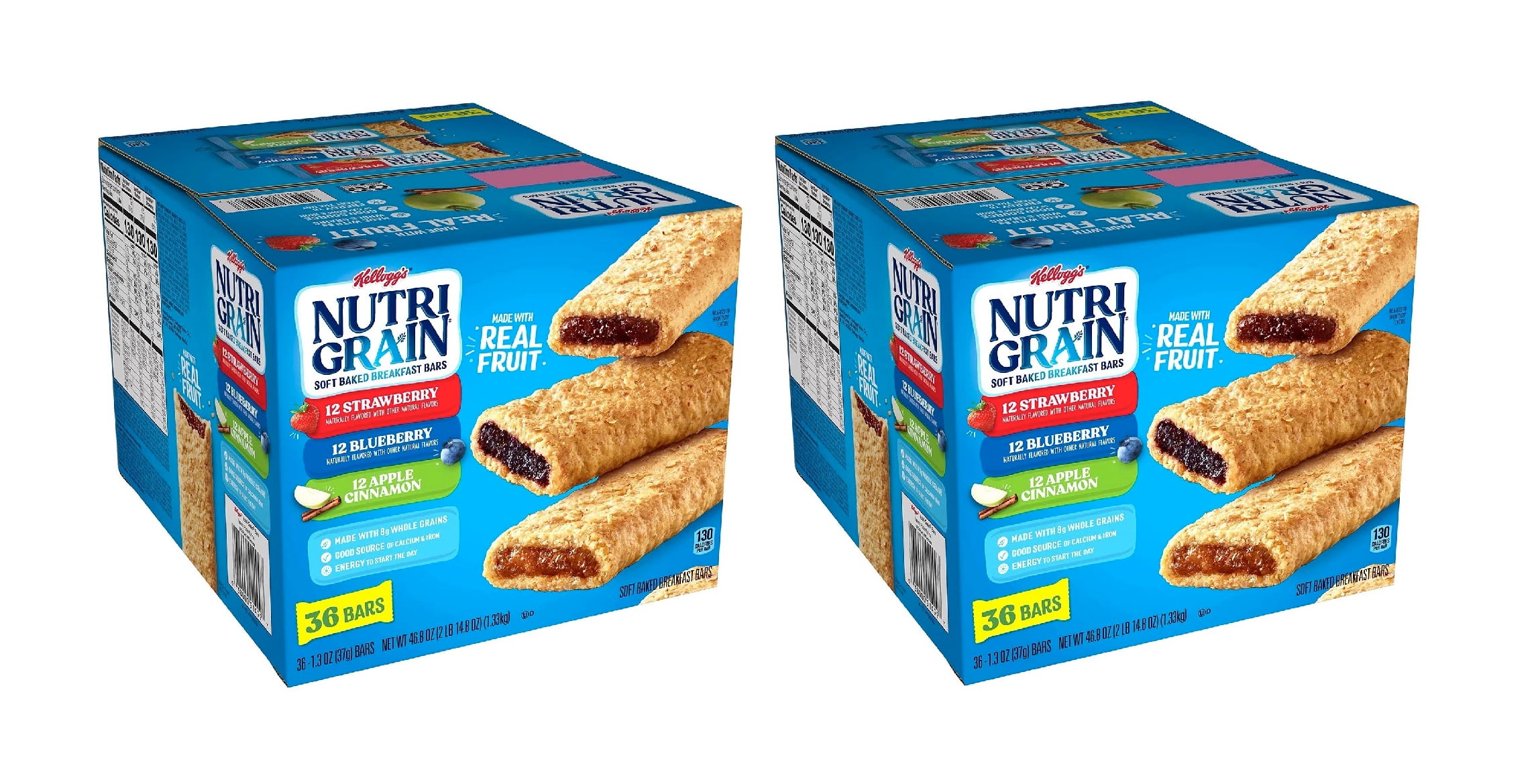 Kellogg's NutriGrain Bars Variety Pack (1.3 oz., 36 pk.) 2PK