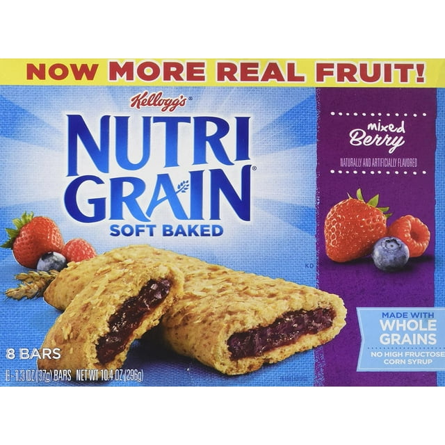 Kellogg's, NutriGrain Breakfast Bars, Mixed Berry, 8 Count, 13oz Box