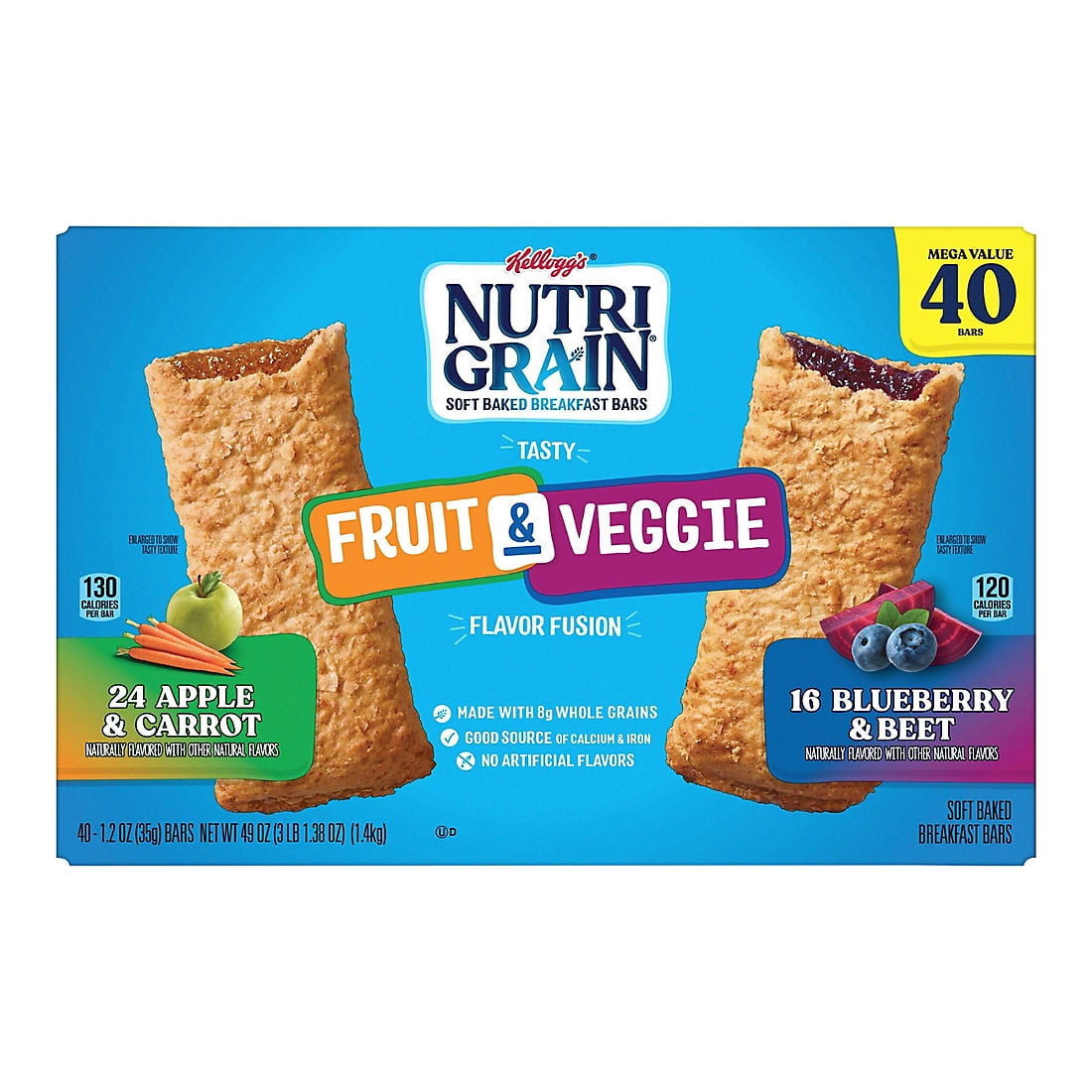 Kellogg's NutriGrain Cereal Bars 2 Flavors 49oz