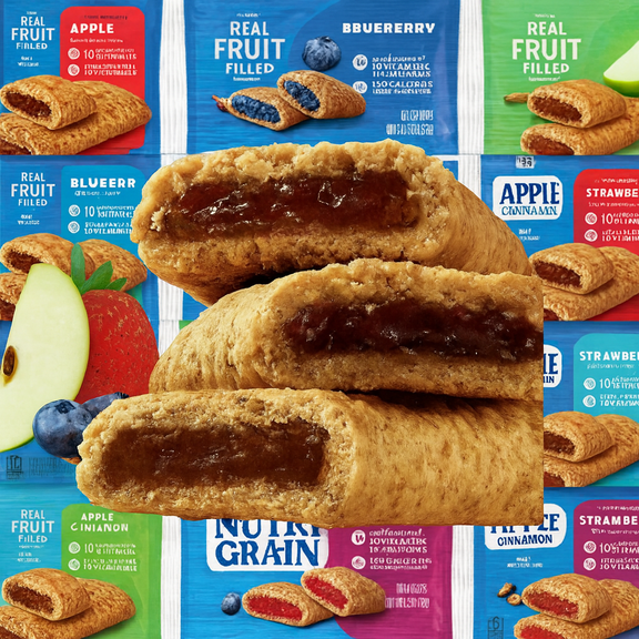 Kelloggs Nutri-Grain Soft Baked Breakfast Bars Variety Pack, Apple Cinnamon, Blueberry & Strawberry, 33 Count (1.3 oz Each)