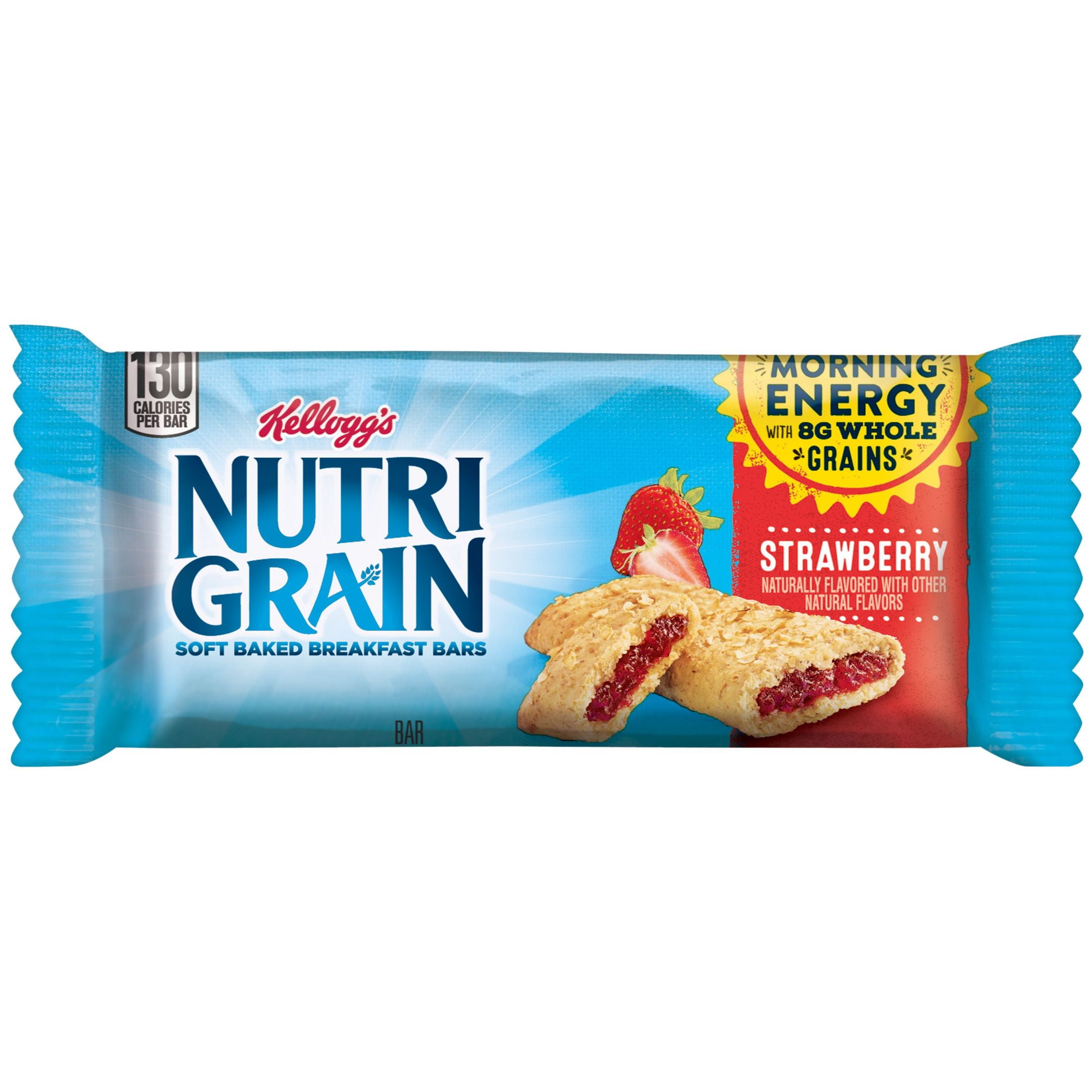 Nutri-Grain Breakfast Bars, Made with 10g Whole Grains, Snack Bars, Strawberry (12 Boxes, 96 Bars)