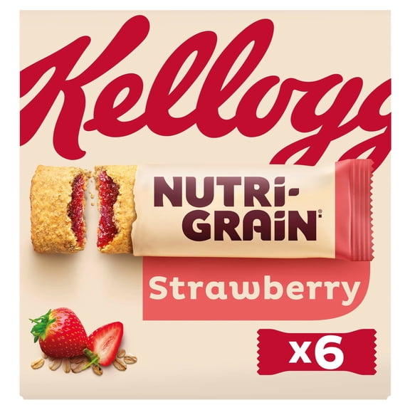 Kellogg's Nutri-Grain Strawberry Snack Bars 6x37g, Imported from Britain