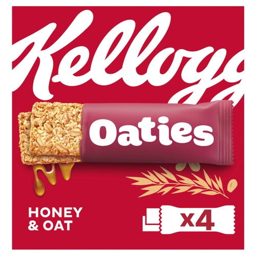 Kellogg's Oaties Honey & Oat Cereal Bar 4 x 40g, British Import (Pack of 3)