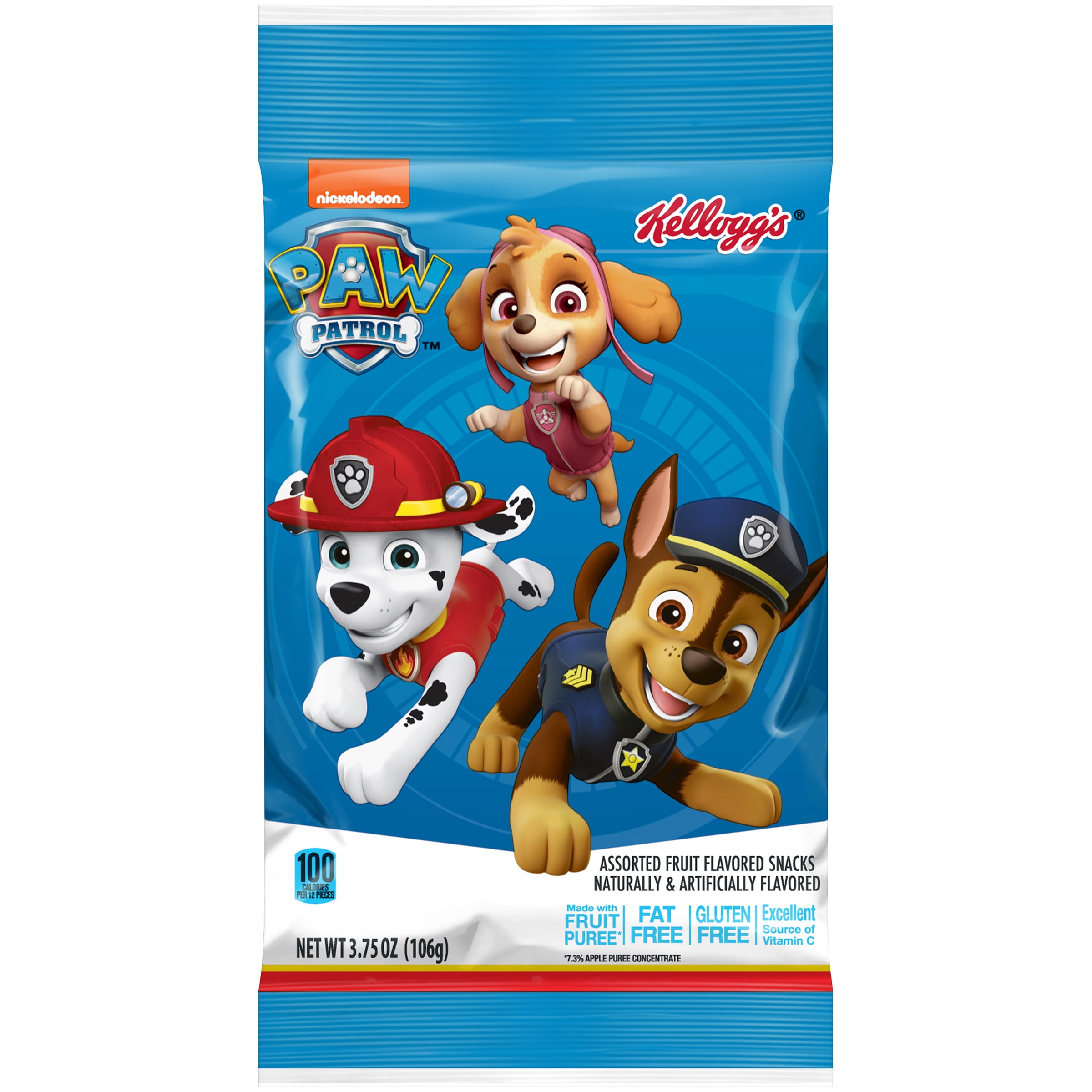 Kellogg's Paw Patrol Fruit Snacks Bag, 3.75 oz