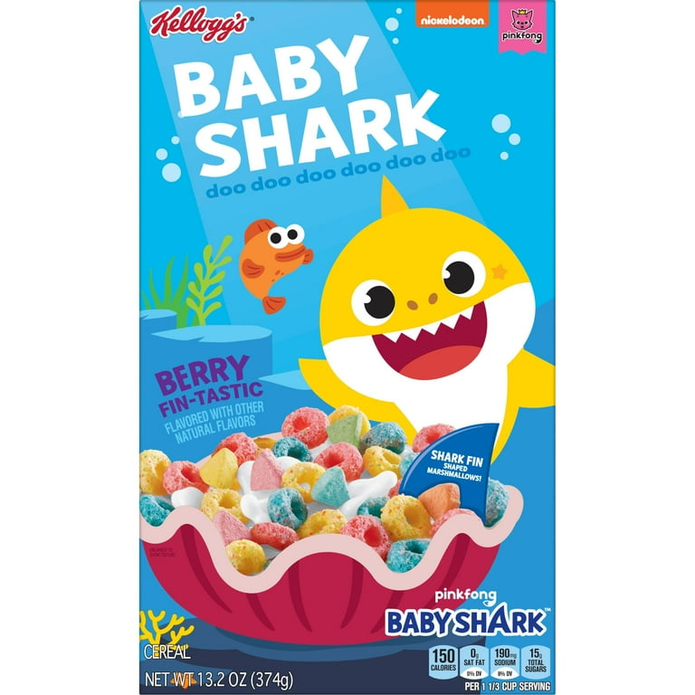 Kellogg s Pinkfong Baby Shark Berry Fin Tastic with Marshmallows Cold Breakfast Cereal 13.2 oz
