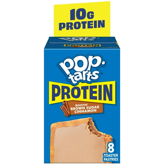 Pop-Tarts Protein Boostin' Brown Sugar Cinnamon Toaster Pastries, 10g Protein, Shelf-Stable, 14.3 oz (8 Count)