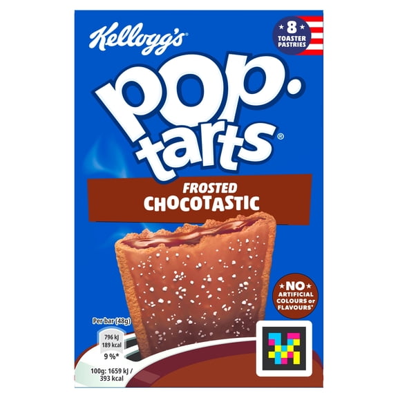 Kellogg's Pop Tarts Choctastic Pastry Snacks 8x48g, Imported from Britain