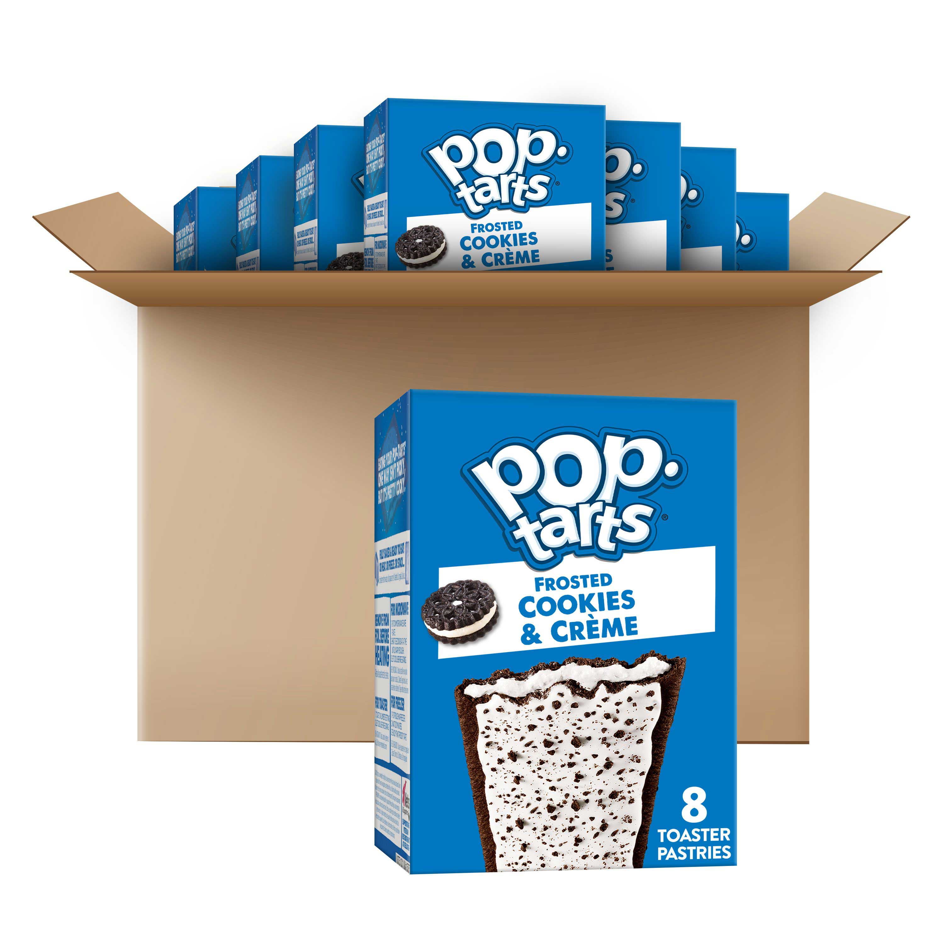 (12 pack) Pop-Tarts Frosted Cookies and Creme Toaster Pastries, Breakfast Foods, Shelf-Stable, 13.5 oz (8 Count)