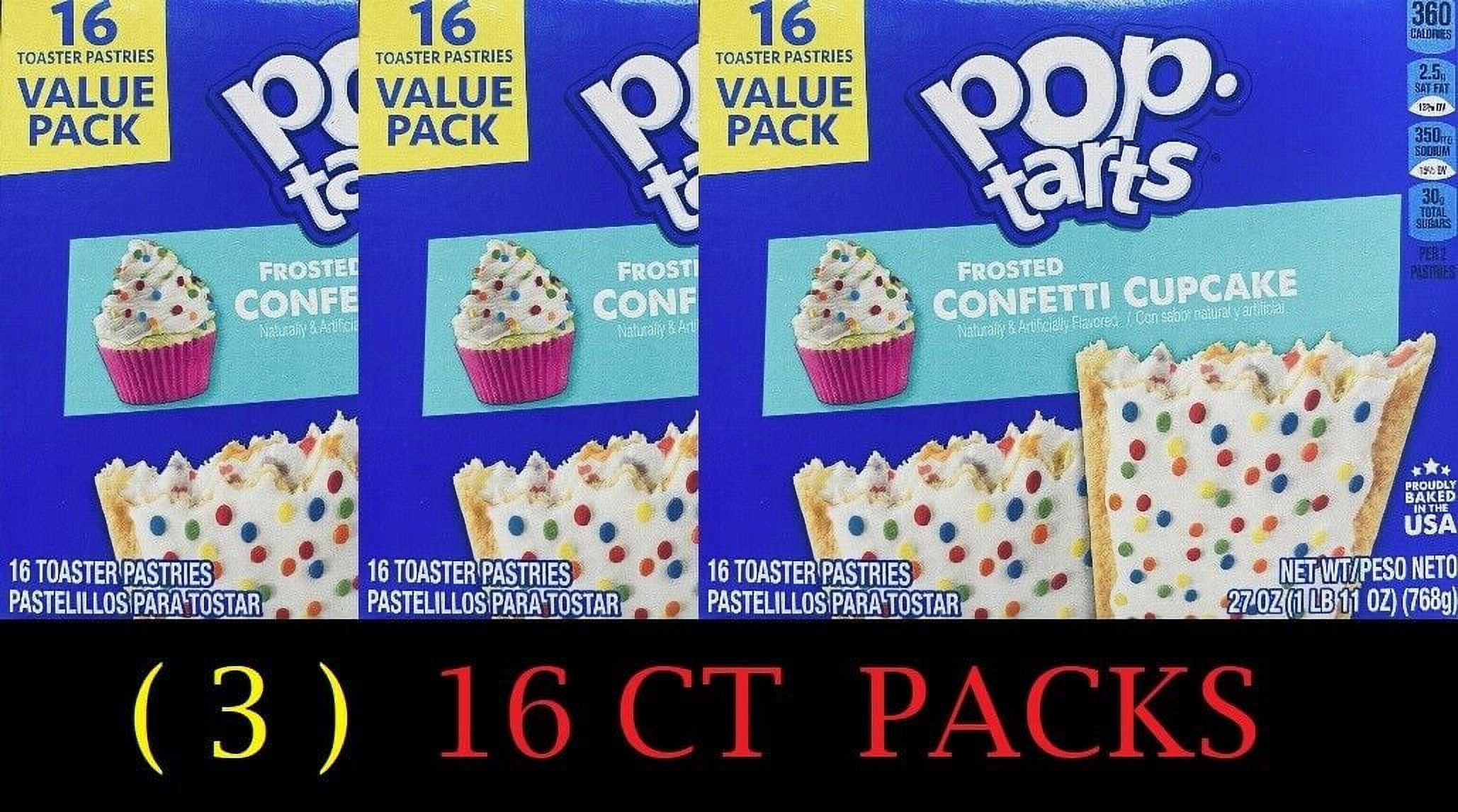 Kellogg's Pop Tarts FROSTED CONFETTI CUPCAKE Toaster Pastries 16 Ct 27