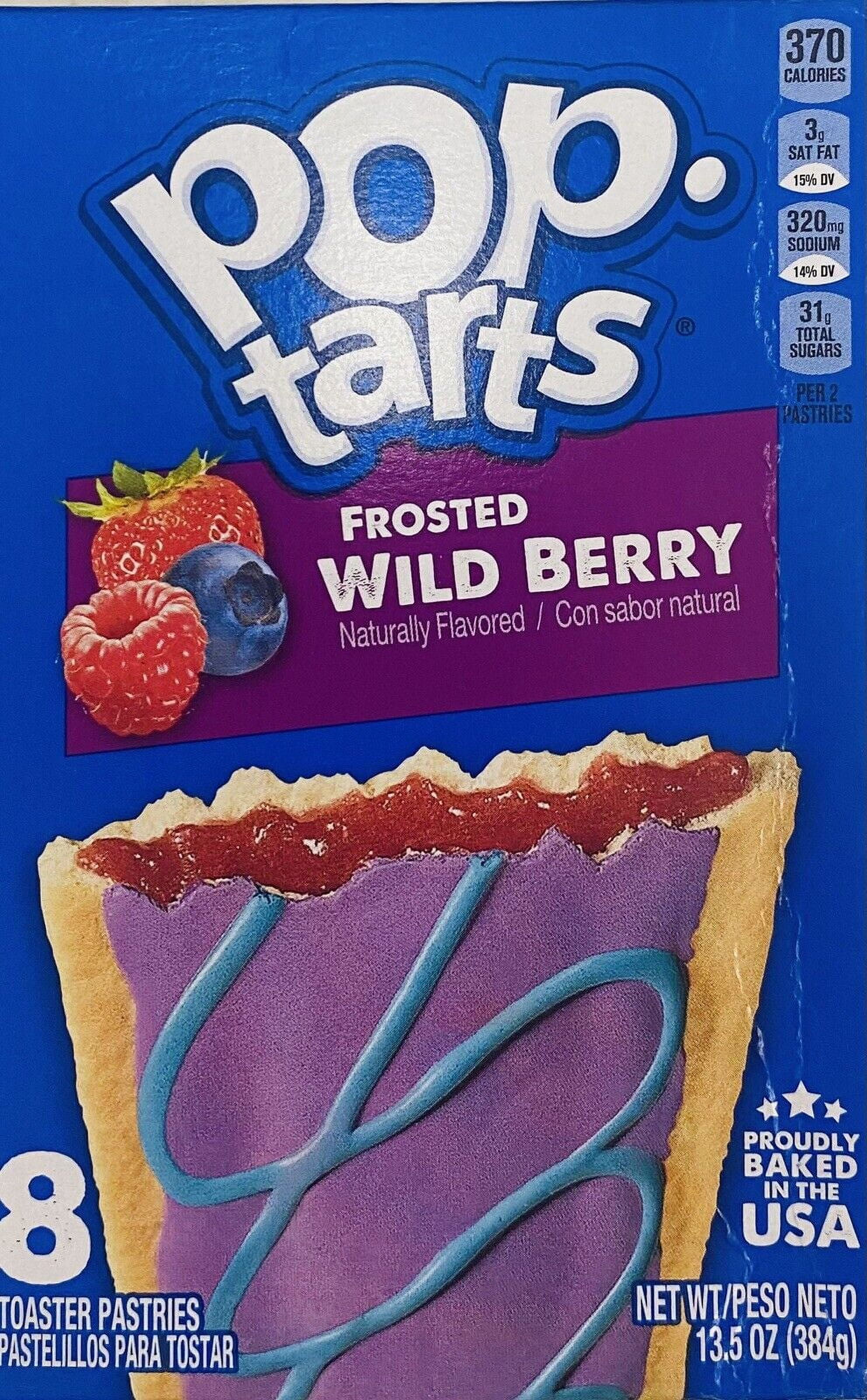Kellogg's Pop Tarts FROSTED WILD BERRY Toaster Pastries 8 Count 13.5 oz