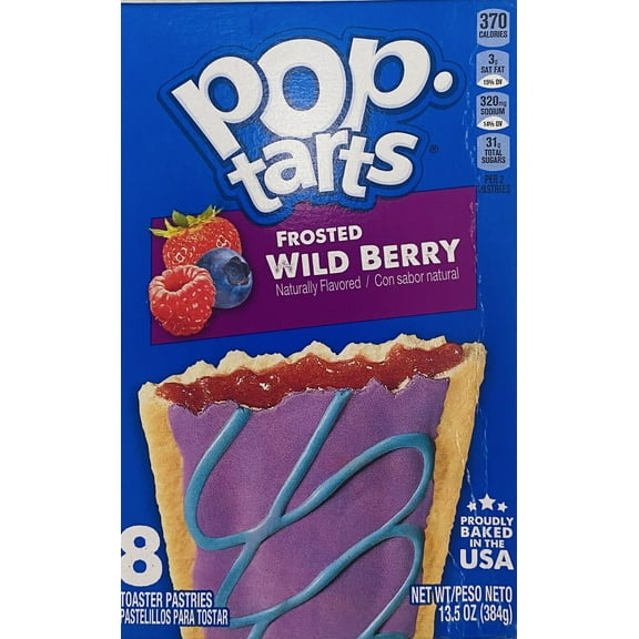 Kellogg's Pop Tarts FROSTED WILD BERRY Toaster Pastries 8 Count 13.5 oz Box