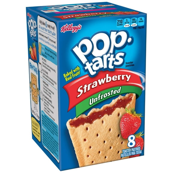 Kellogg's Pop-Tarts, Strawberry, Unfrosted (Pack of 4)