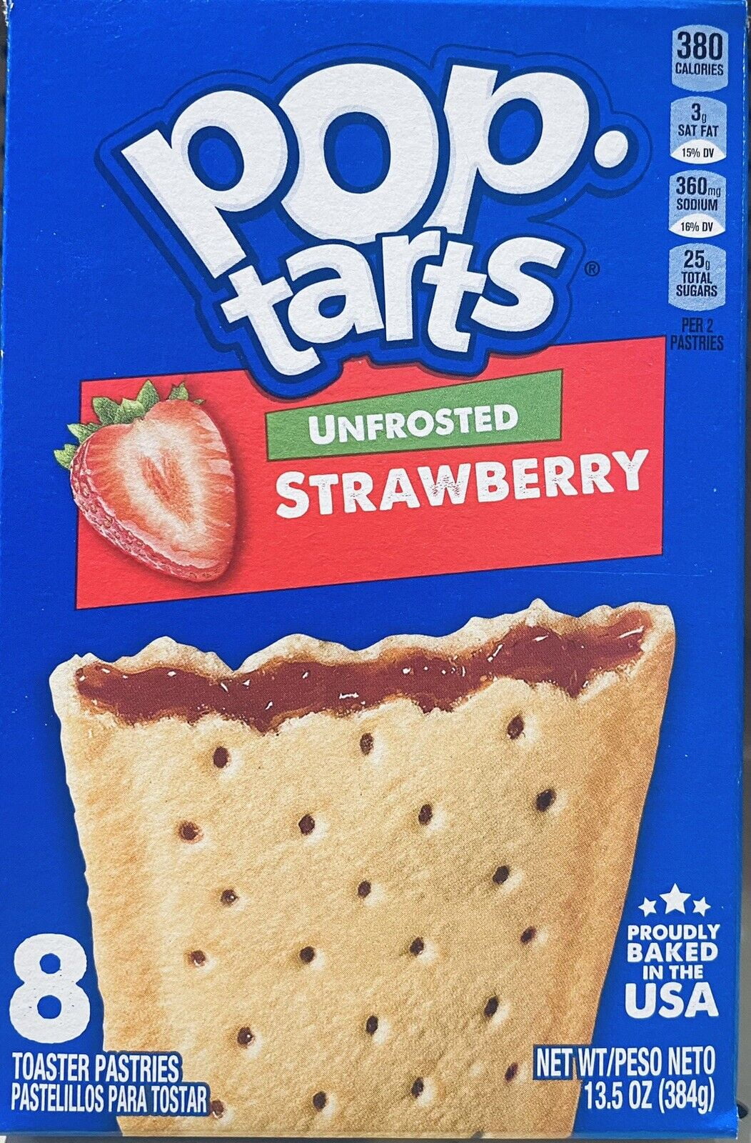 Kellogg's Pop Tarts UNFROSTED STRAWBERRY Toaster Pastries 8 Count 13.5