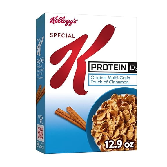 Kellogg's Protein Breakfast Cereal, Protein Cereal, Family Breakfast, Original Multi-Grain Touch of Cinnamon, 12.9oz Box (1 Box) Pack of 1