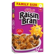 Kellogg's Raisin Bran Breakfast Cereal, Family Breakfast, Fiber Cereal, Family Size, Original, 24oz Box (1 Box)