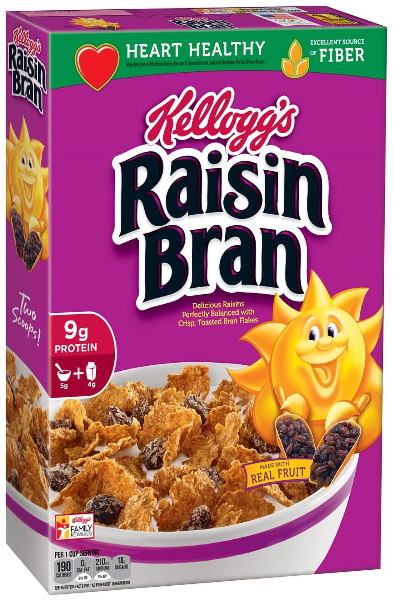 Kellogg's Raisin Bran, Breakfast Cereal, Original, 18.7 Oz