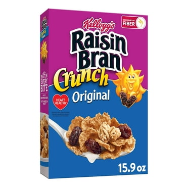 Kellogg's Raisin Bran Crunch Breakfast Cereal, Family Breakfast, Fiber Cereal, Original, 15.9oz Box (1 Box)
