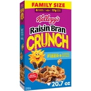 Kellogg's Raisin Bran Crunch Crunch Breakfast Cereal Family Size Box, 20.7 oz